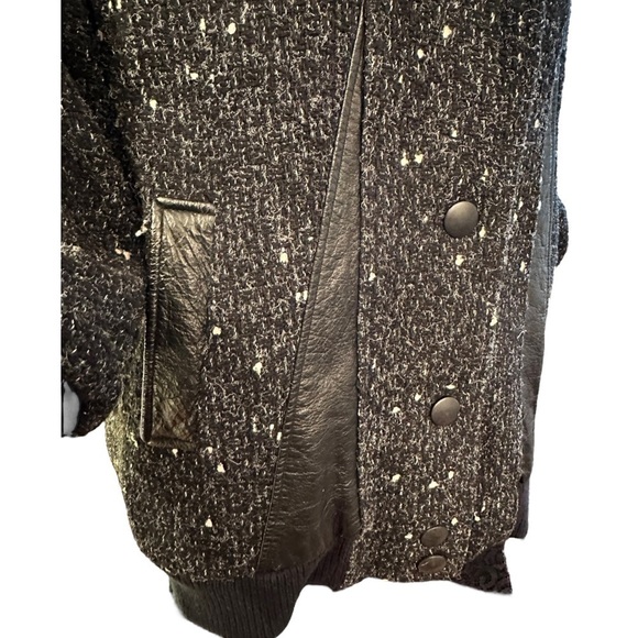 Vintage Maggie Lawrence Wool Tweed and Leather Bomber - Picture 4 of 6